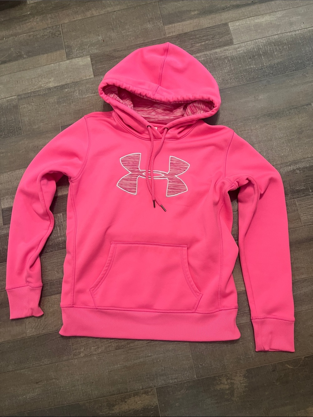 Under Armour Hot Pink Pullover Hoodie with Logo